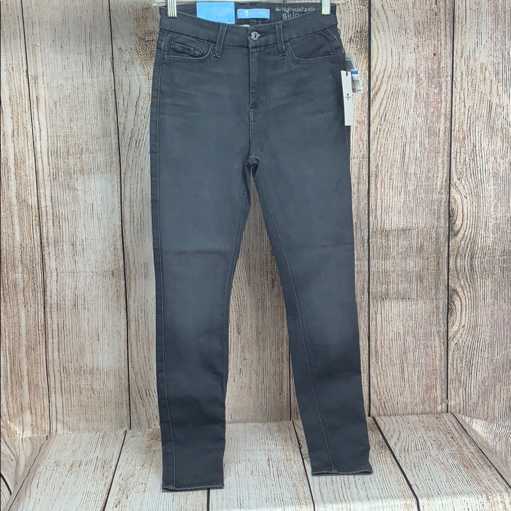 NWT 7 For All Mankind Black Grey High Waist Ankle